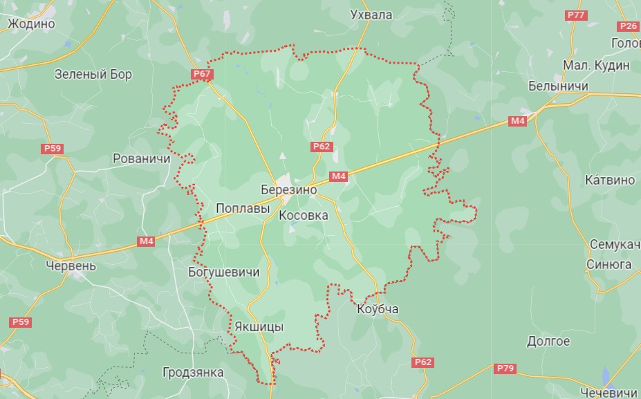 Карта Березинского района Беларуси